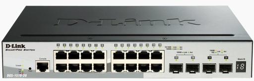 [DGS-1510-20] Switch Pro intelligent, 16 ports 10/100/1000Mbps Gigabit + 2 ports SFP + 2 ports 10G SFP+, empilage physique