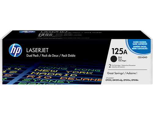 [CB540AD] HP 125A 2-pack Black Original LaserJet Toner Cartridges