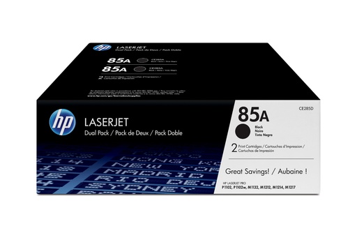 [CE285AF] HP 85A 2-pack Black Original LaserJet Toner Cartridges