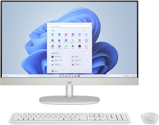 [845P5EA] HP AIO 24 i5-1335U 23.8"FHD 8Go 512Go SSD W11H Touch Shell White 12M