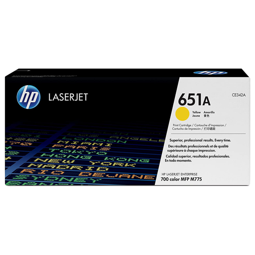 [CE342A] HP 651A Yellow Original LaserJet Toner Cartridge