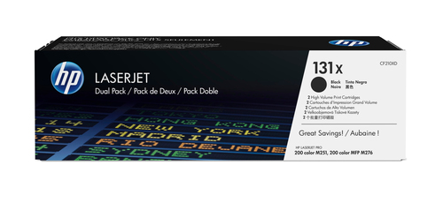 [CF210XD] HP 131X 2-pack High Yield Black Original LaserJet 