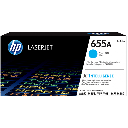 [CF451A] HP 655A Cyan Original LaserJet Toner Cartridge