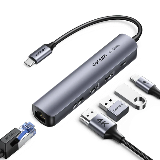 [50430] Ugreen Adaptateur USB-C to HDMI/VGA/3 x USB 3.0/RJ45/USB-C